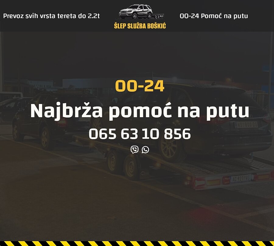 Šlep Služba Boškić project homepage preview