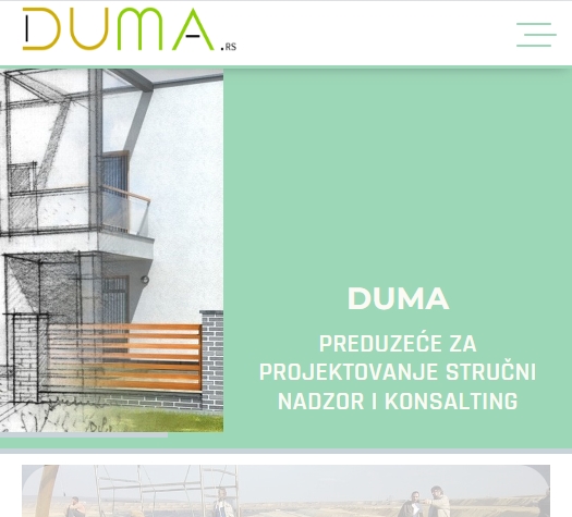 DUMA project homepage mobile preview